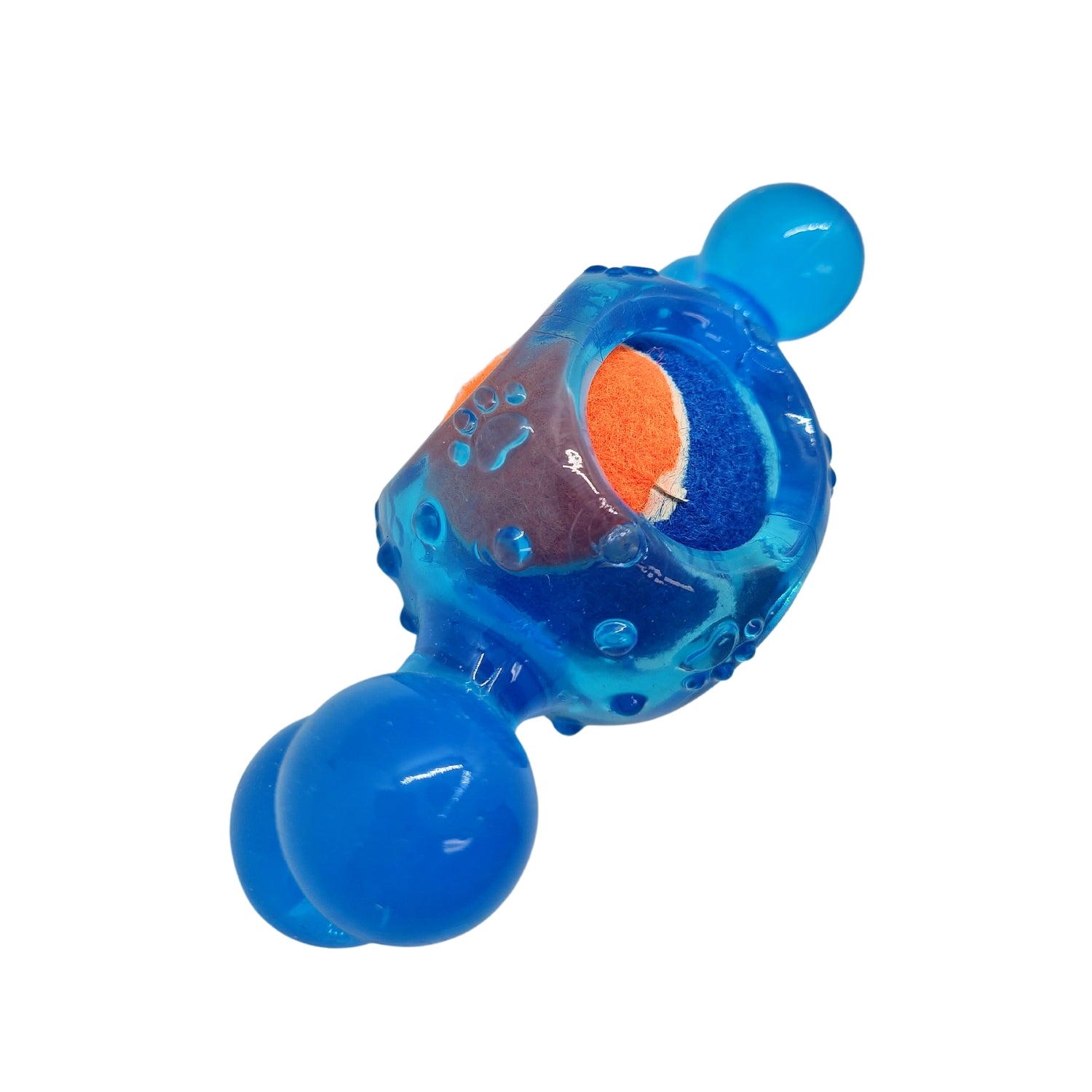 Blue Candy-Inspired Squeaky Dog Chew Toy with Tennis Ball – Durable TPR & Dental Support