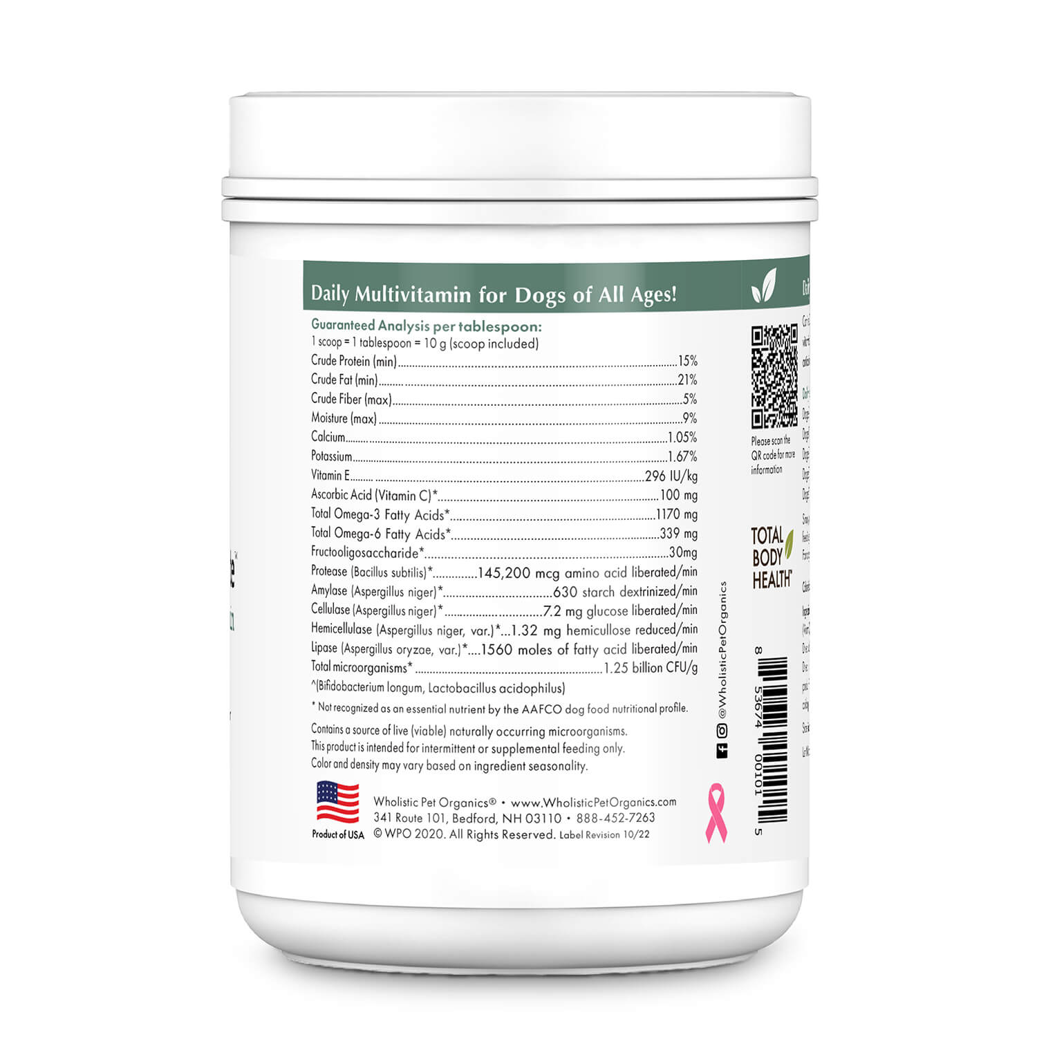Wholistic Pet Organics Canine Complete™ – All-in-One Superfood Supplement for Dogs