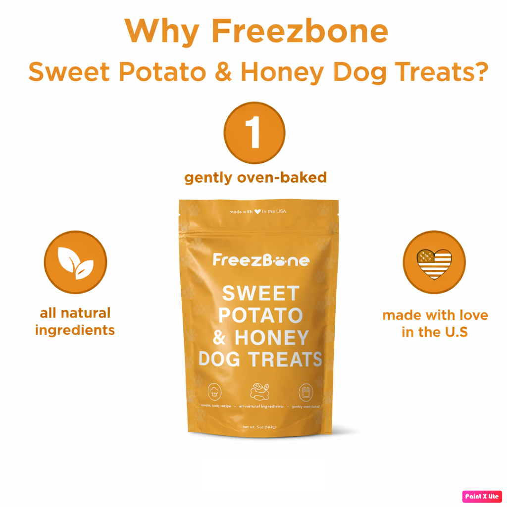 Freezbone Sweet Potato & Honey Dog Treats – Oven-Baked Training & Enrichment Bites