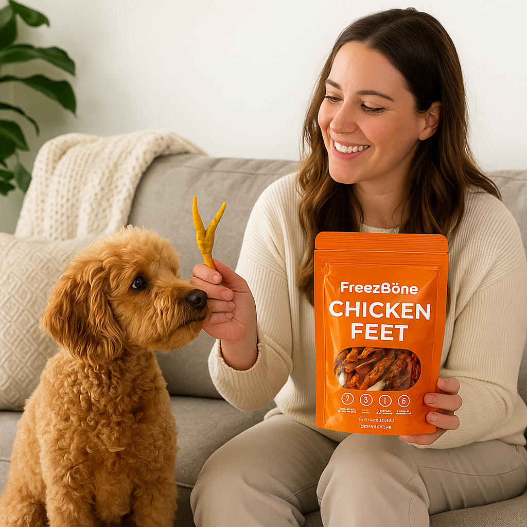 Freezbone Whole Chicken Feet – Human-Grade Single-Ingredient Dental Treats for Dogs