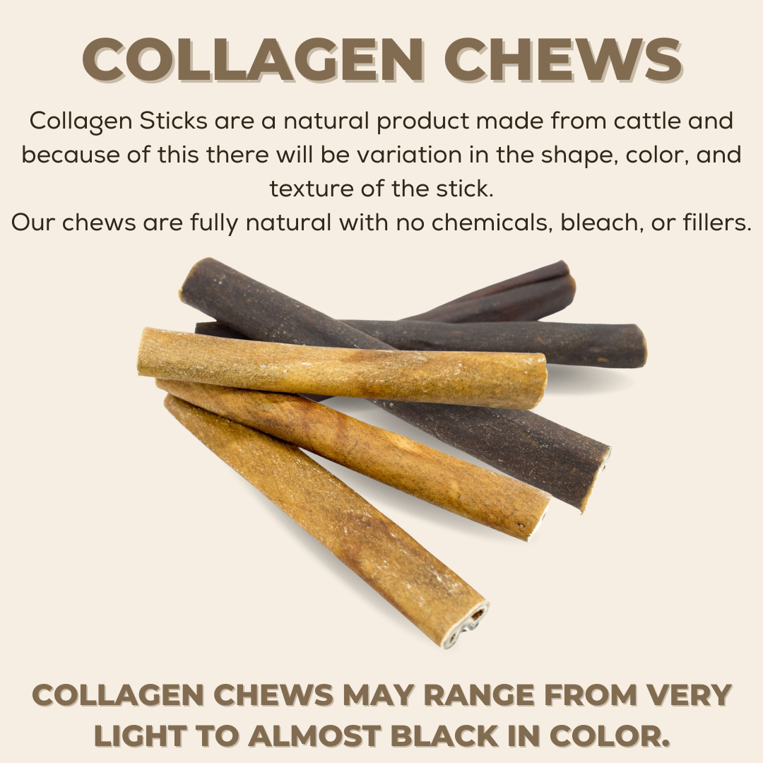 5–6 Inch Braided Collagen Sticks for Dogs – Long-Lasting, Rawhide-Free Chew