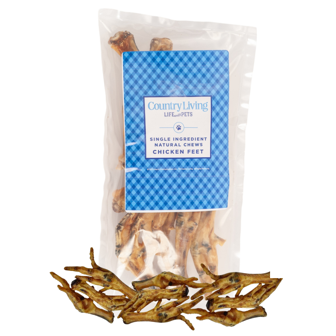 Country Living Chicken Feet Dog Treats – Natural Crunchy Joint Support Chews (20-Pack)