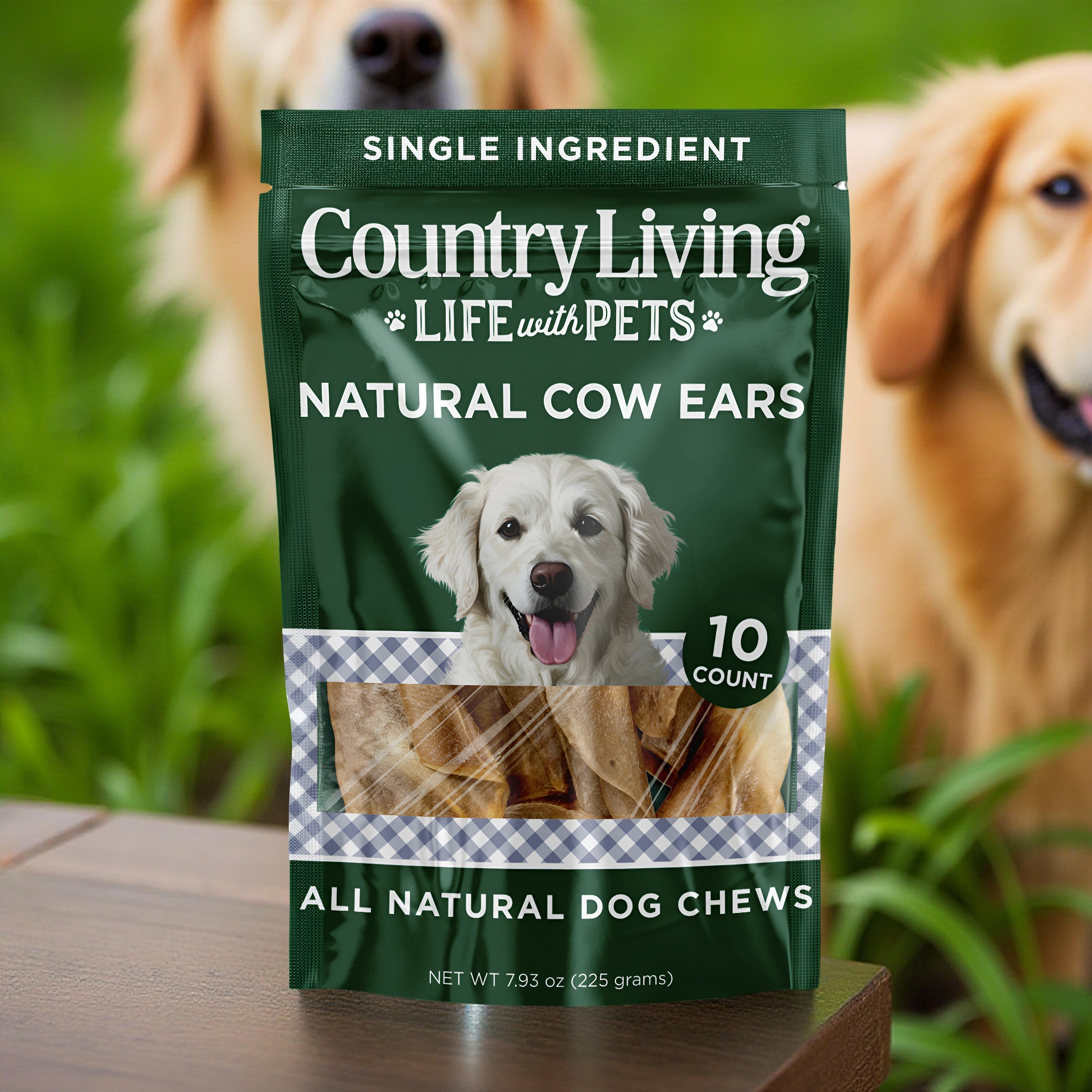 Country Living Natural Cow Ears Dog Chews | 10-Pack All-Natural Long-Lasting Rawhide-Free Treats