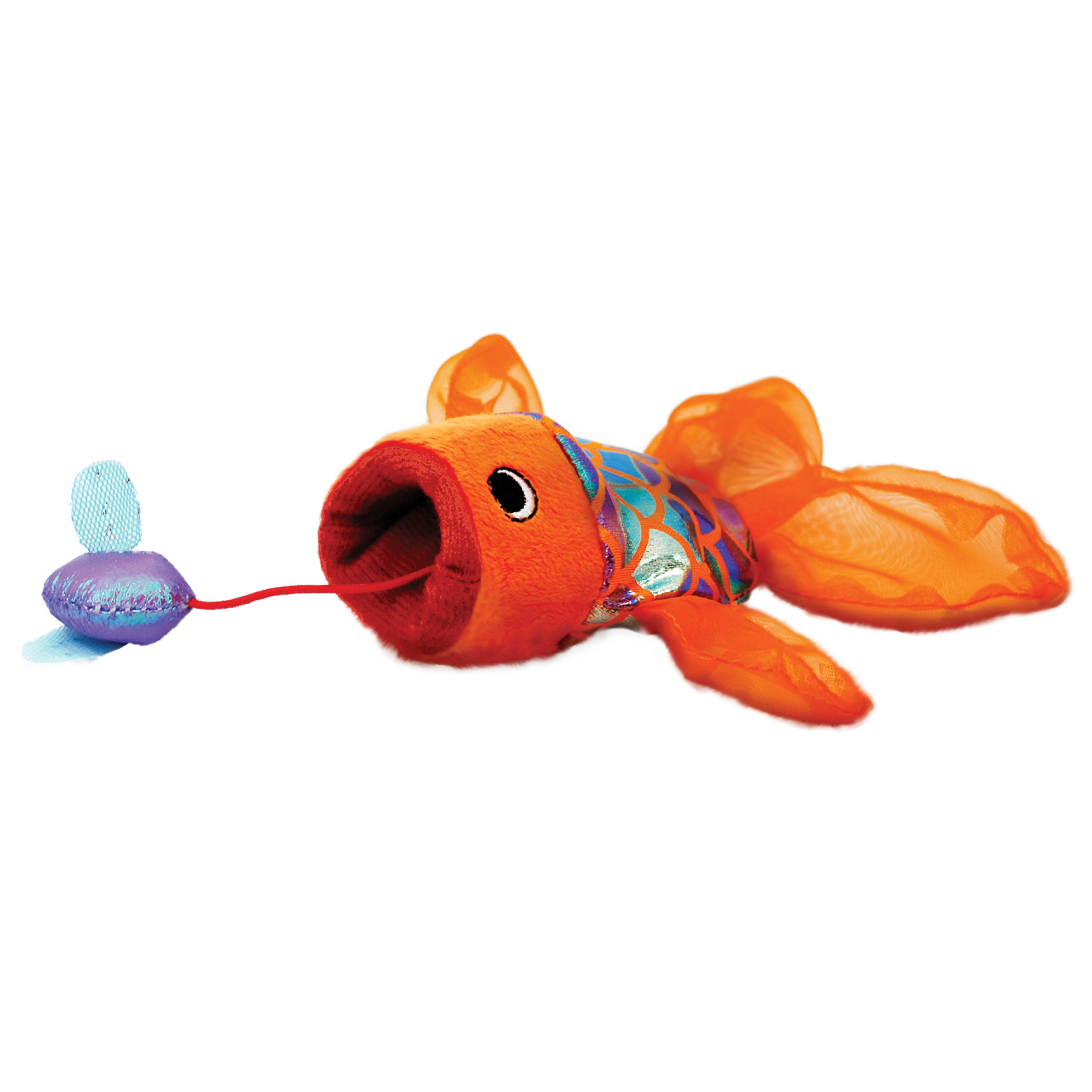 KONG Crackles Gulpz Cat Toy – Crackly Fish with Catnip & Rattle Fly