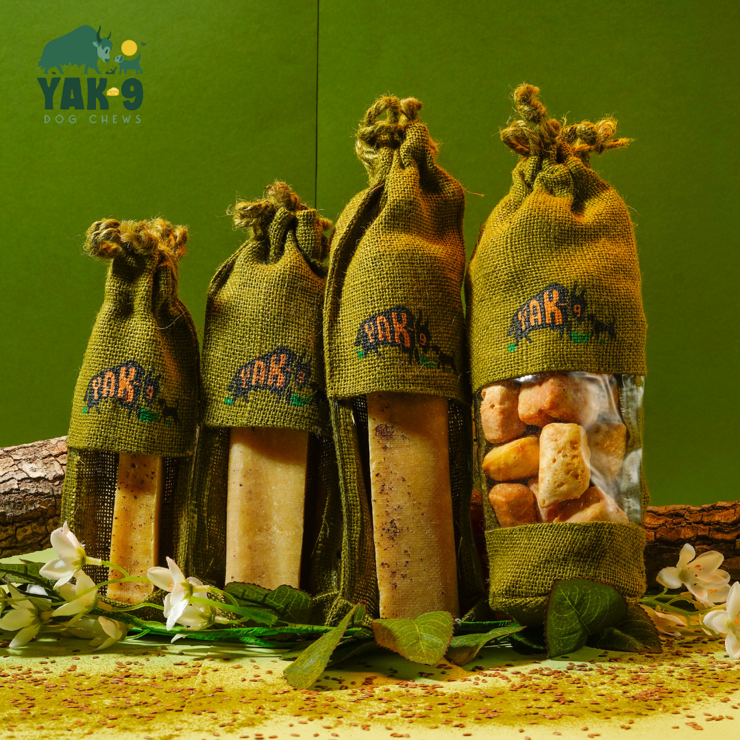 Yak9 Flaxseed & Mint Yak Cheese Dog Chews – Long-Lasting Natural Chews for Digestion & Fresh Breath