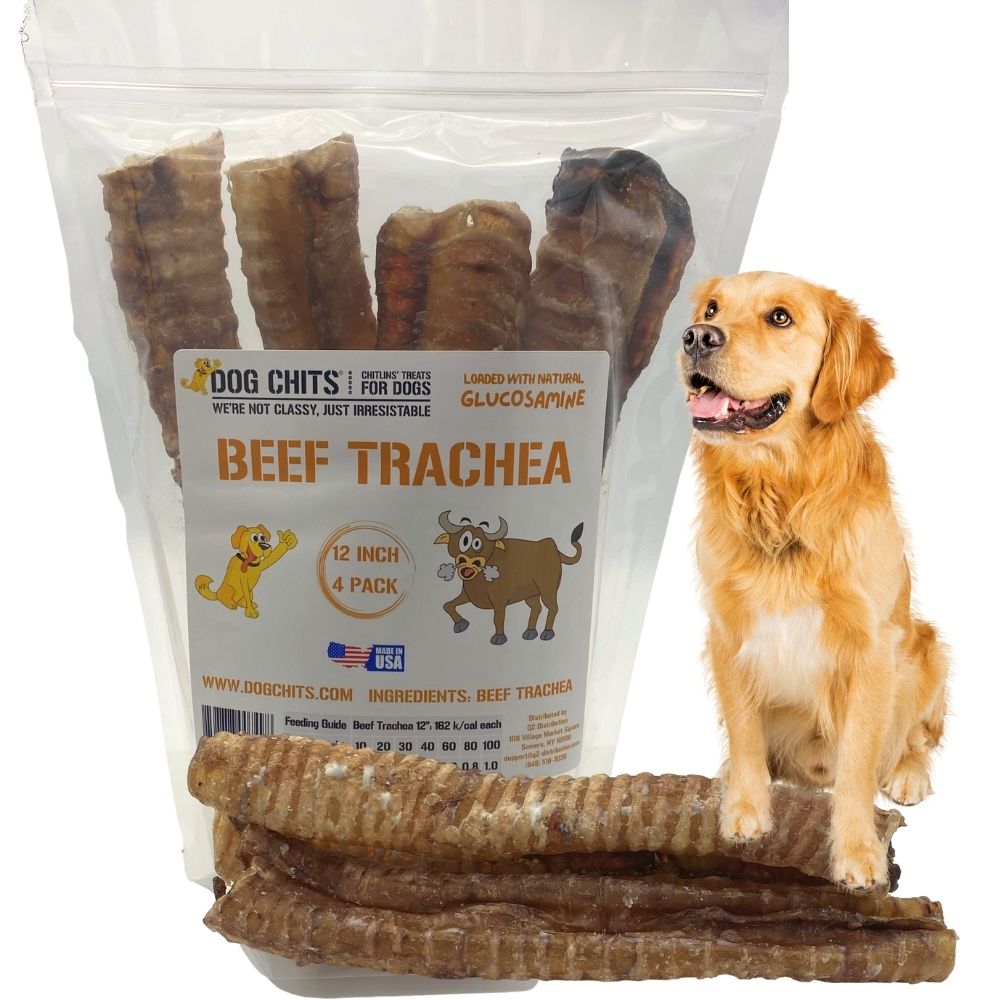 Beef Trachea Chews for Dogs – 12” Natural Dog Treats (4 Pack)