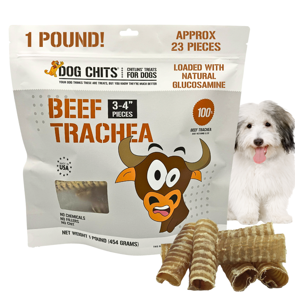 All-Natural Beef Trachea Dog Treats – 1 lb Bag (3"-4" Crunchy Chews)