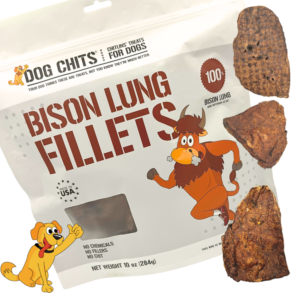 Bison Lung Fillet Dog Treats – 100% USA-Sourced, High-Protein, Low-Fat Training Rewards