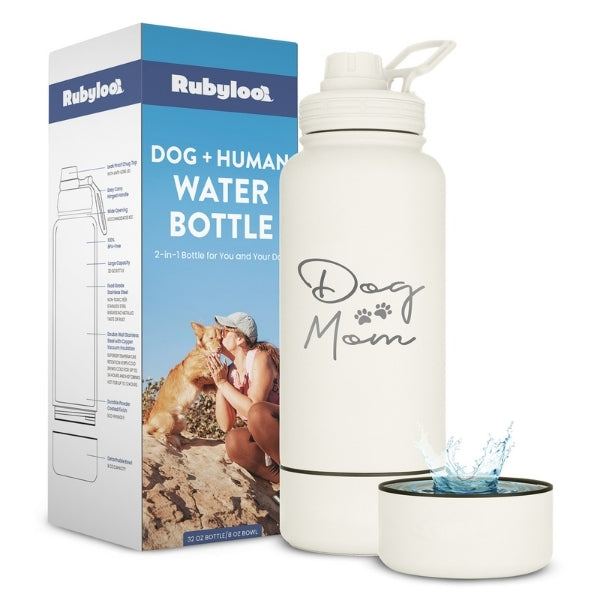 Dog + Human Water Bottle with Detachable Dog Bowl – Insulated Stainless Steel Travel Bottle