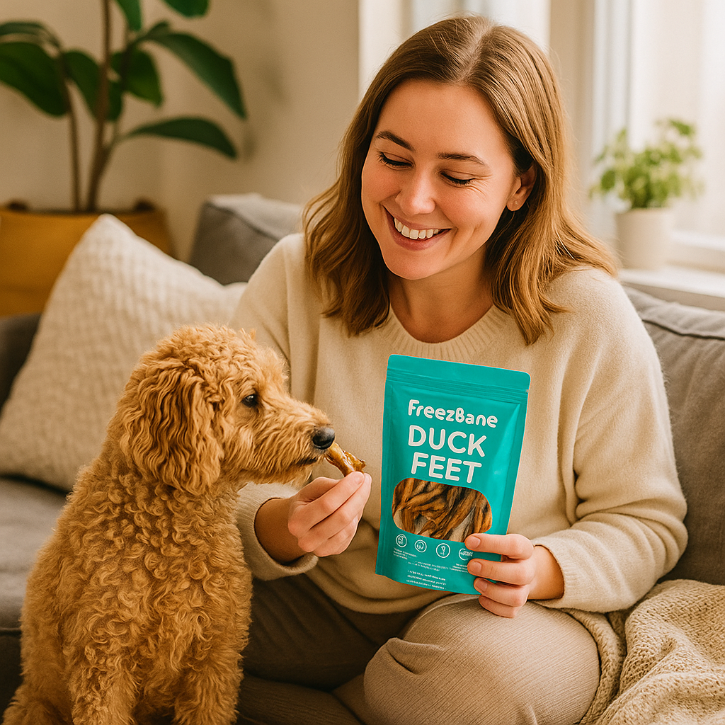 Freezbone Whole Duck Feet Dental Treats for Dogs – Human Grade, Single Ingredient