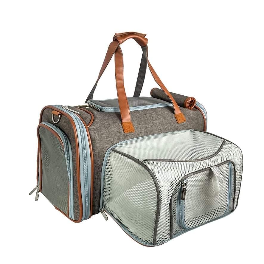 Mr. Peanut’s Gold Series Expandable Pet Carrier – Airline Compliant Soft-Sided Travel Bag for Small Dogs & Cats