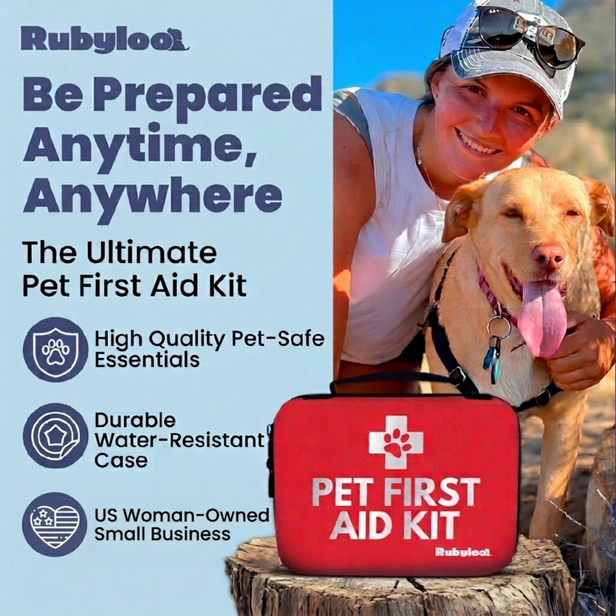 Pet First Aid Kit for Dogs & Cats – Vet-Approved Emergency Essentials for Travel, Hiking & Home