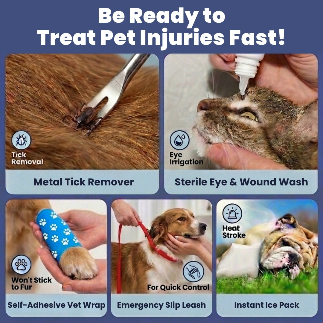 Pet First Aid Kit for Dogs & Cats – Vet-Approved Emergency Essentials for Travel, Hiking & Home