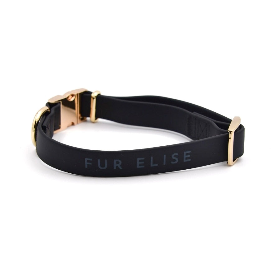 Elise Waterproof Dog Collar –Noir | Durable, Stylish & Lightweight
