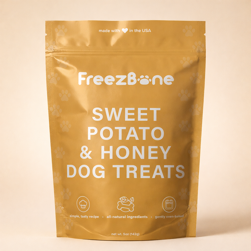 Freezbone Sweet Potato & Honey Dog Treats – Oven-Baked Training & Enrichment Bites
