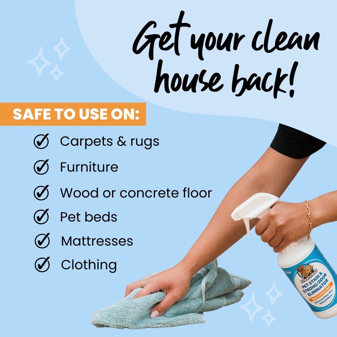 FurryFreshness Odorless Pet Stain & Odor Eliminator – Eco-Friendly, Enzyme-Free, Safe for Kids & Pets