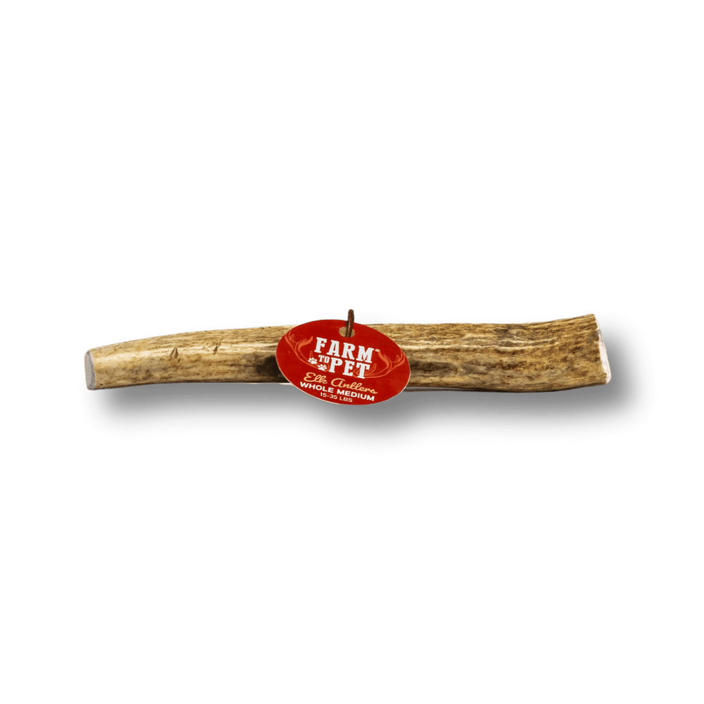 Farm to Pet Whole Elk Antlers for Dogs – Long-Lasting Organic Chews for Aggressive Chewers | All-Natural, Odor-Free, Nutrient-Rich Dog Treats