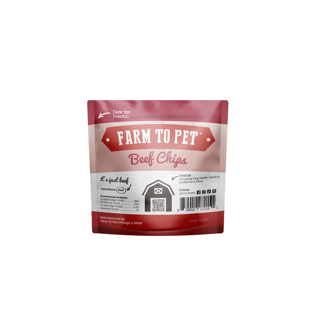 High-Protein Beef Chip Snack Pack Bundles – All-Natural, Single-Ingredient Dog Treats