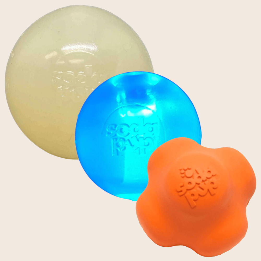 SodaPup® Dog Balls | Durable US-Made Fetch Toys That Float, Glow & Squeak