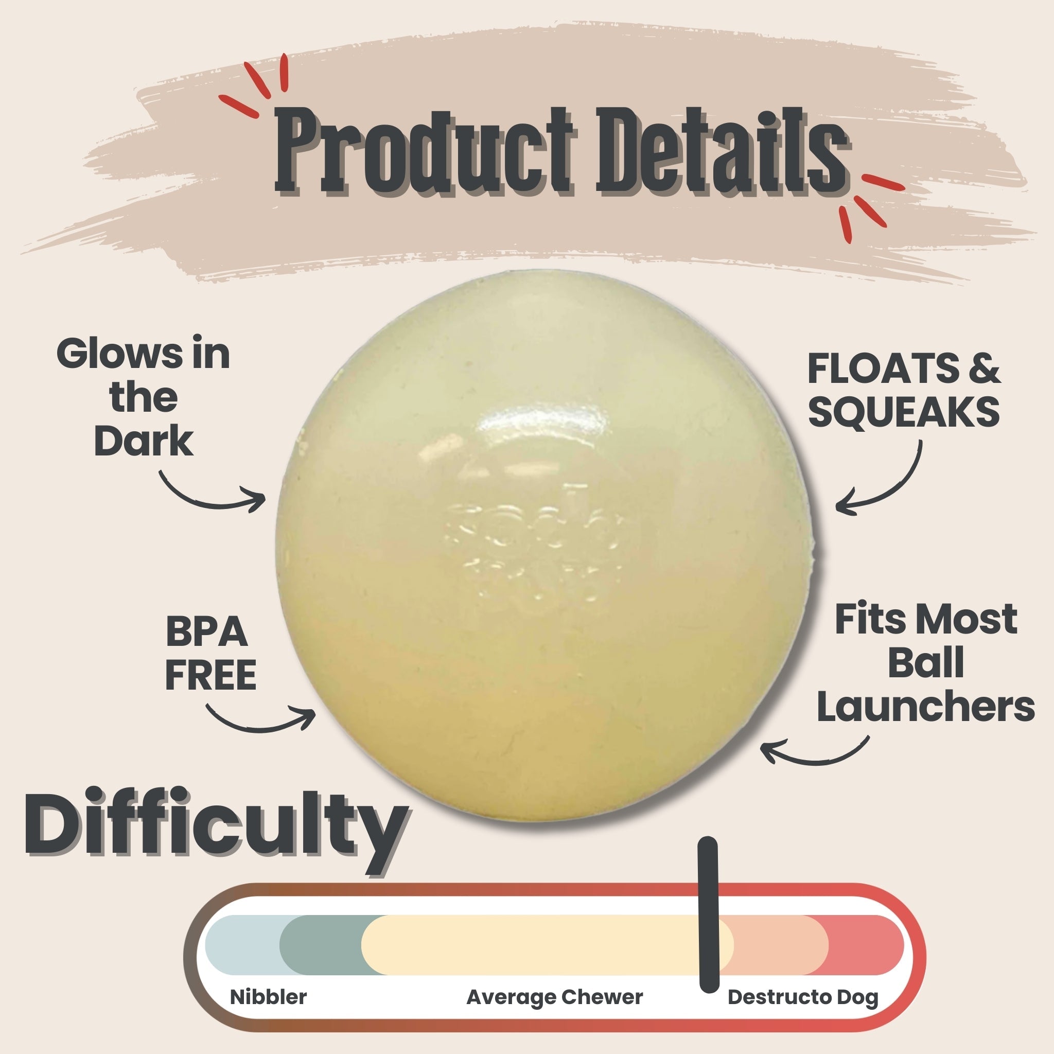 SodaPup® Dog Balls | Durable US-Made Fetch Toys That Float, Glow & Squeak