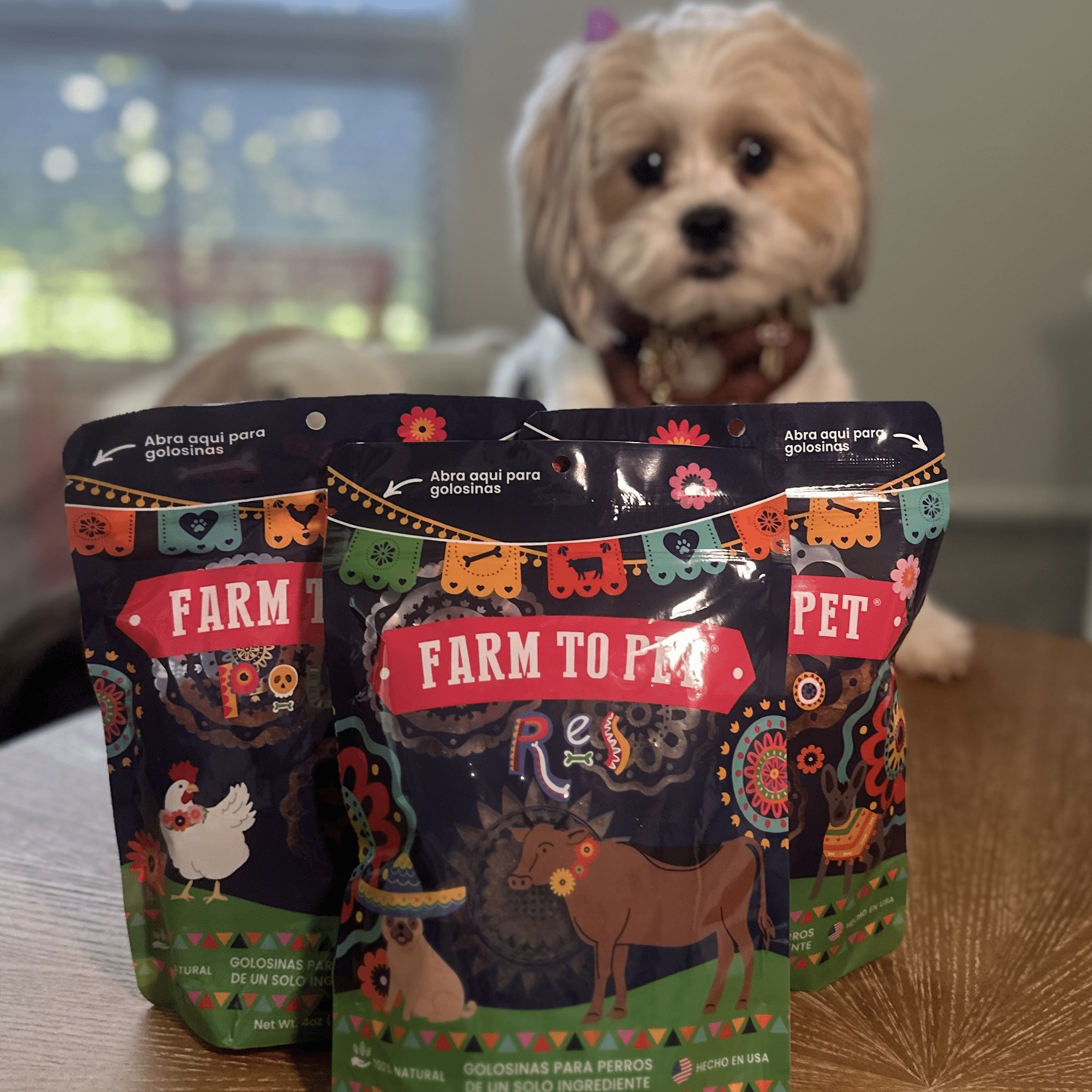 Farm to Pet Fiesta Pack Dog Treats – Single-Ingredient Chicken, Turkey & Beef Chips Variety Pack