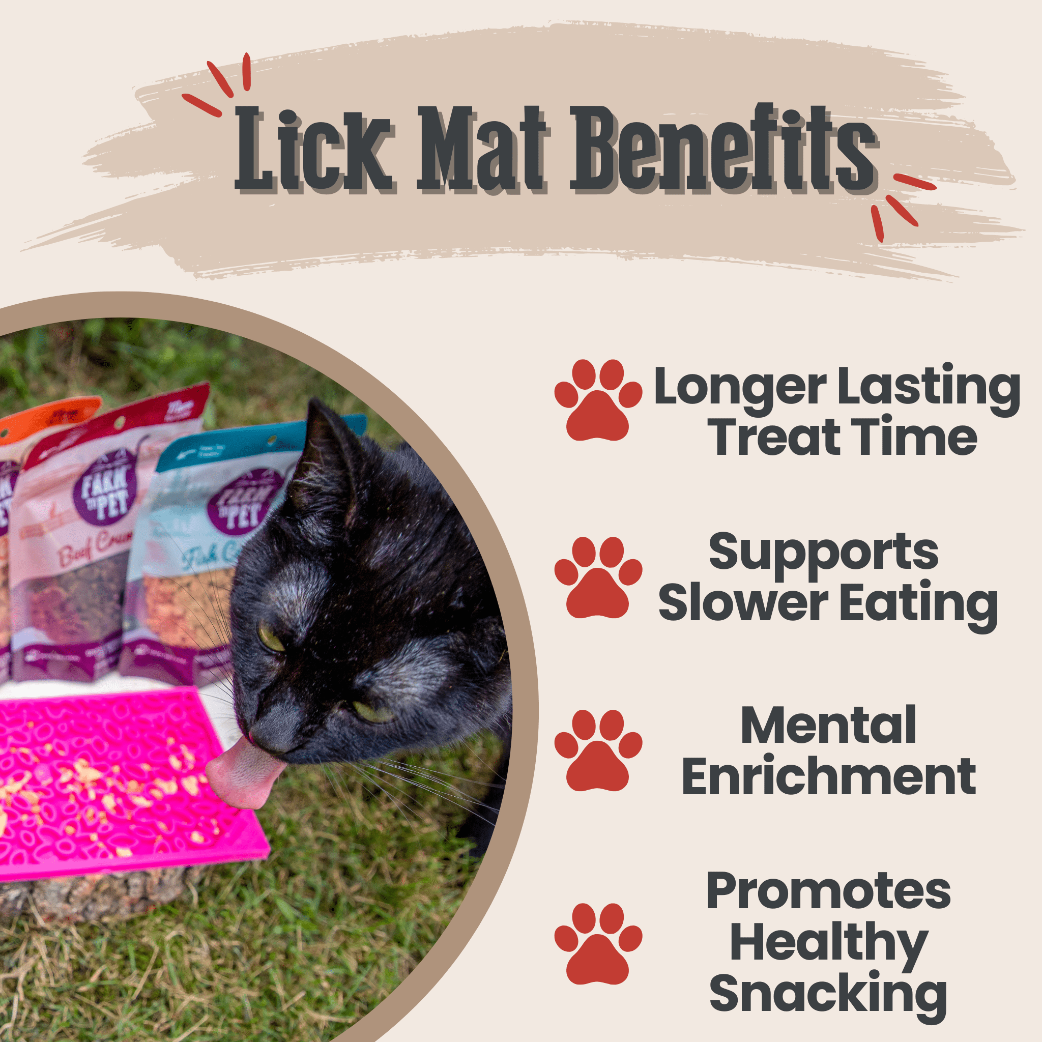 SodaPup Cat Lick Mat – Small Enrichment Licking Mat for Cats & Small Dogs | Made in USA