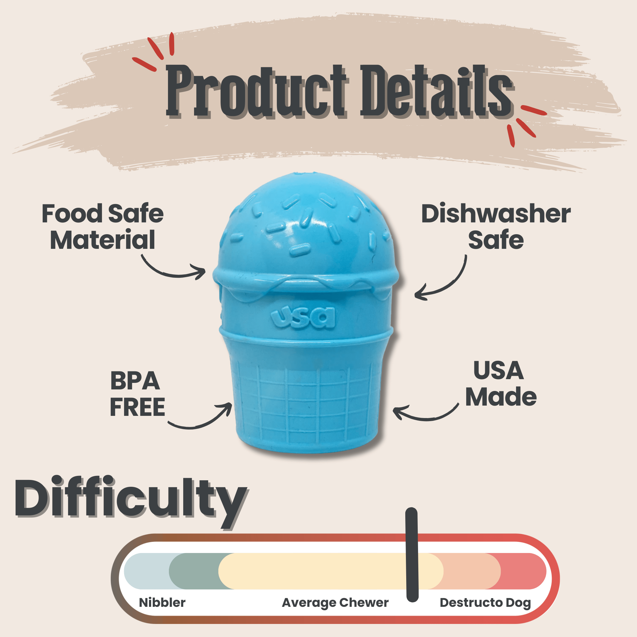 SodaPup® Dog Treat Dispenser – USA-Made Enrichment Toy for Dogs (30–65 lbs)