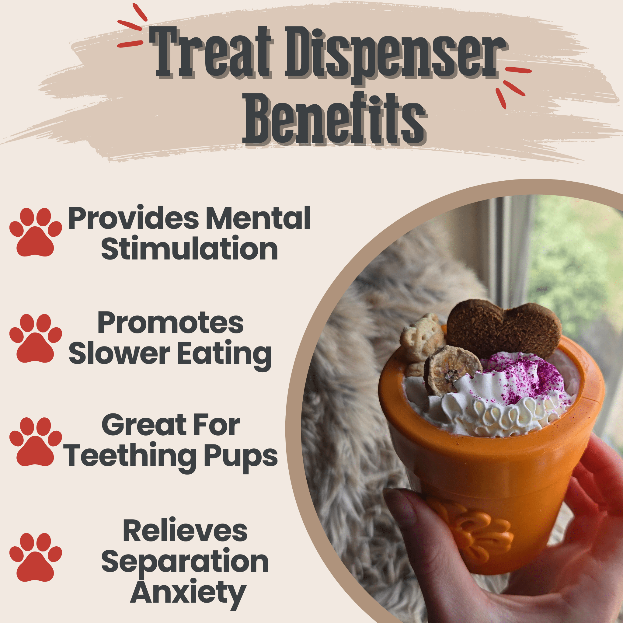 SodaPup® Dog Treat Dispenser – USA-Made Enrichment Toy for Dogs (30–65 lbs)