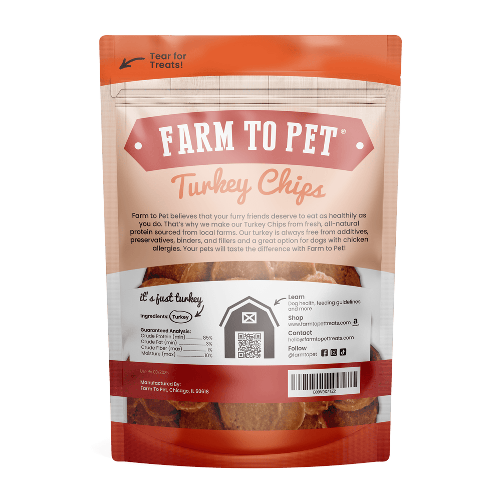 All-Natural Turkey Chips for Dogs – High-Protein Dog Treats Made in the USA