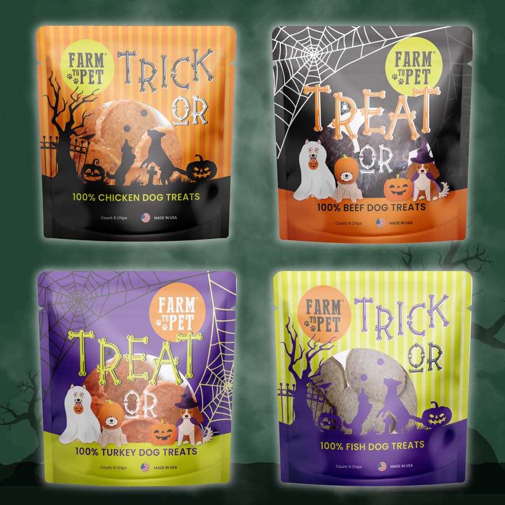 Farm to Pet Halloween Dog Treat Snack Packs – Single Ingredient Variety Pack