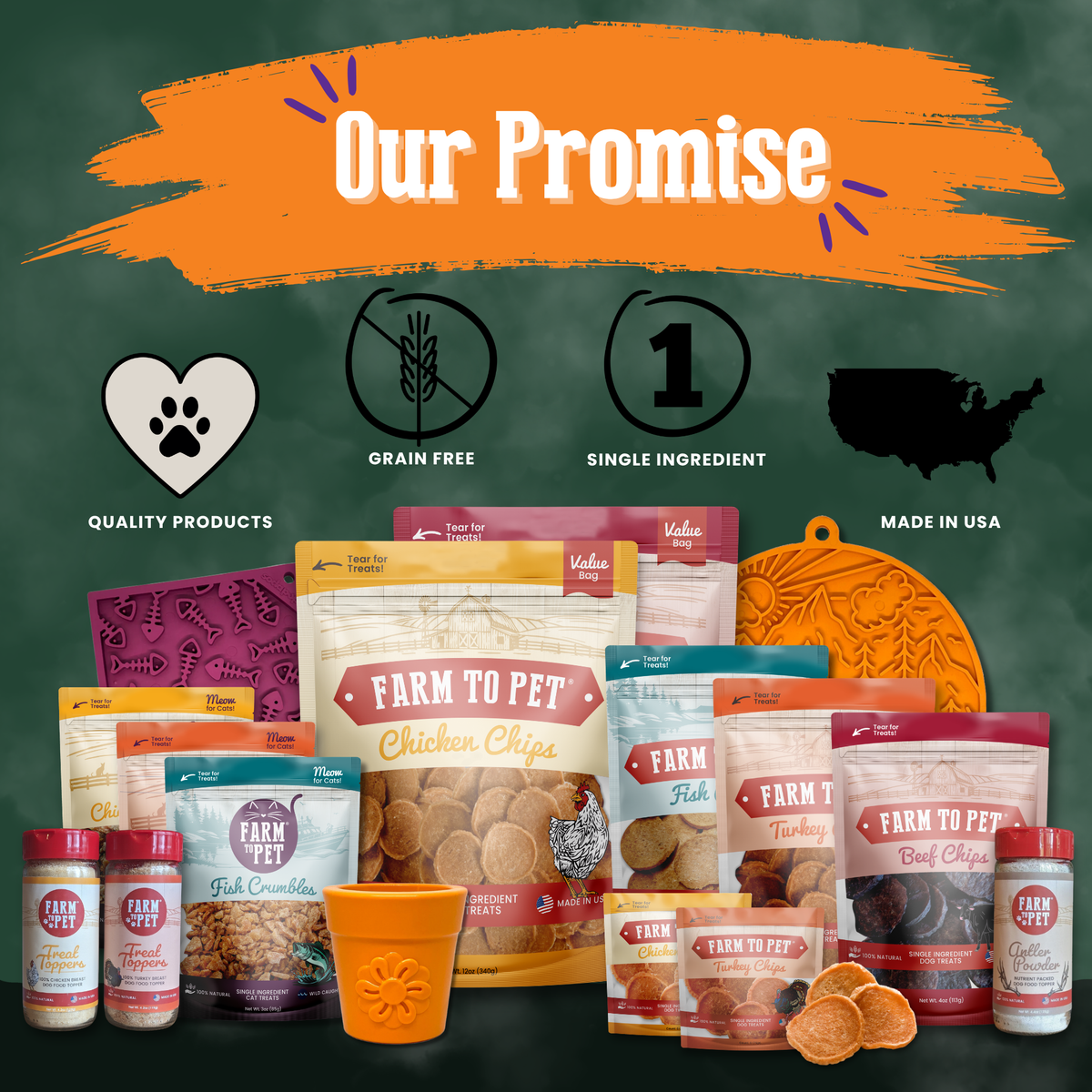 Farm to Pet Halloween Dog Treat Snack Packs – Single Ingredient Variety Pack