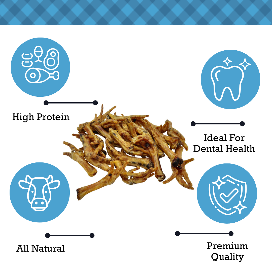 Country Living Chicken Feet Dog Treats – Natural Crunchy Joint Support Chews (20-Pack)