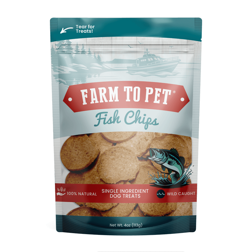 Farm to Pet Fish Chips – Single-Ingredient Walleye Dog & Cat Treats | Human-Grade, Low-Fat, Omega-3 Rich
