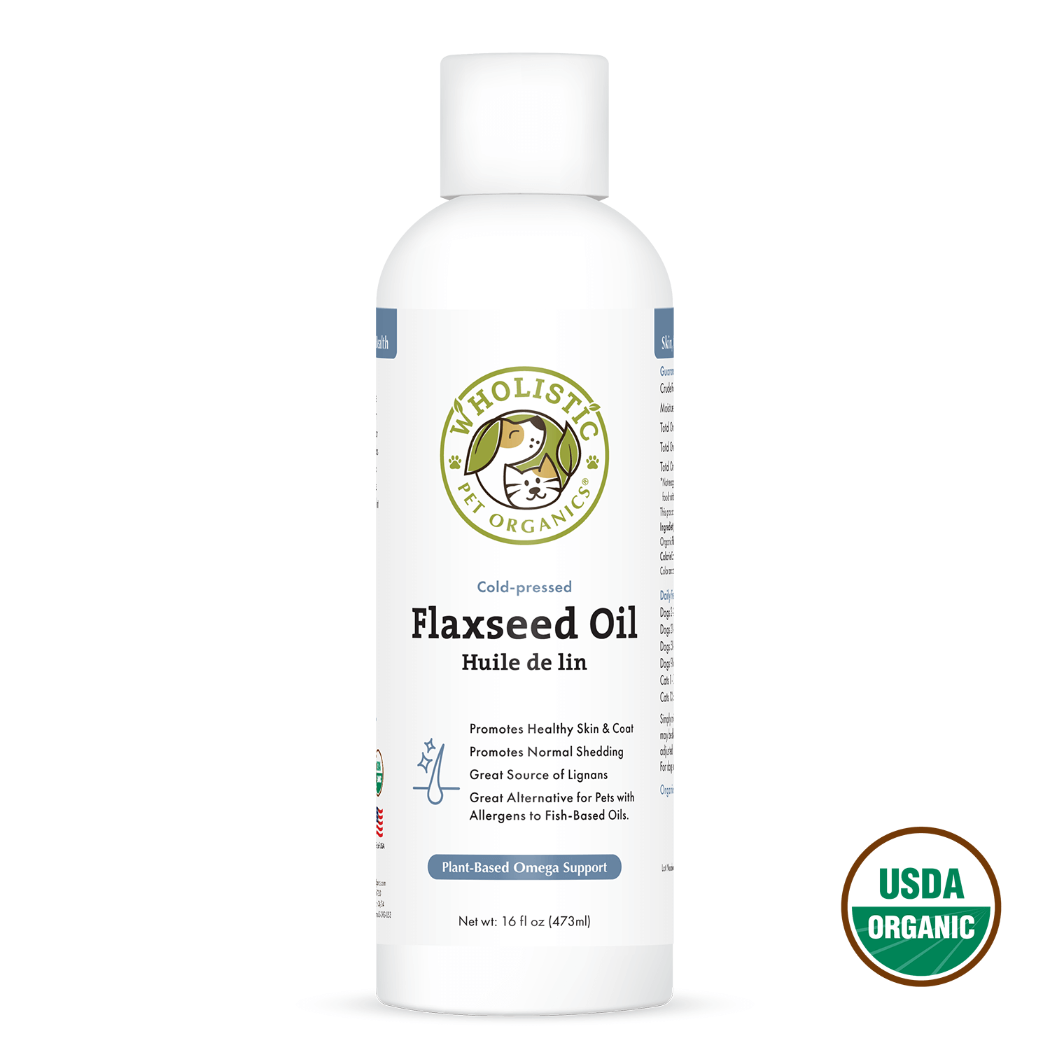Wholistic Flax Seed Oil™ for Dogs & Cats – Omega 3-6-9 Skin & Coat Supplement