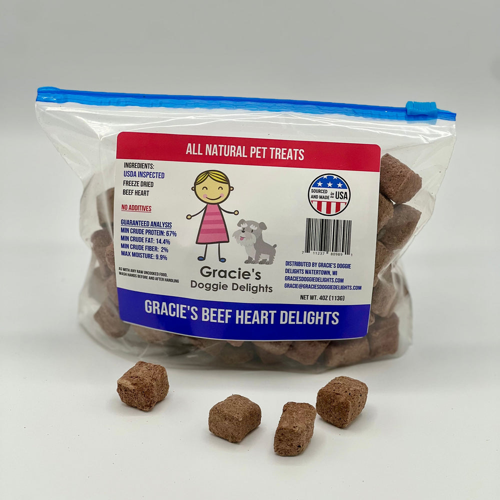 Gracie’s Beef Heart Delights – Freeze-Dried Beef Heart Dog Treats