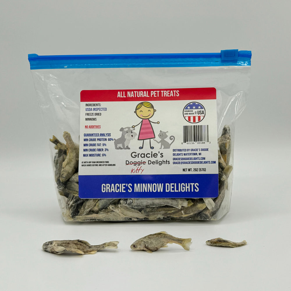 Minnow Delights – Freeze-Dried Single-Ingredient Minnow Treats for Dogs & Cats (2oz)