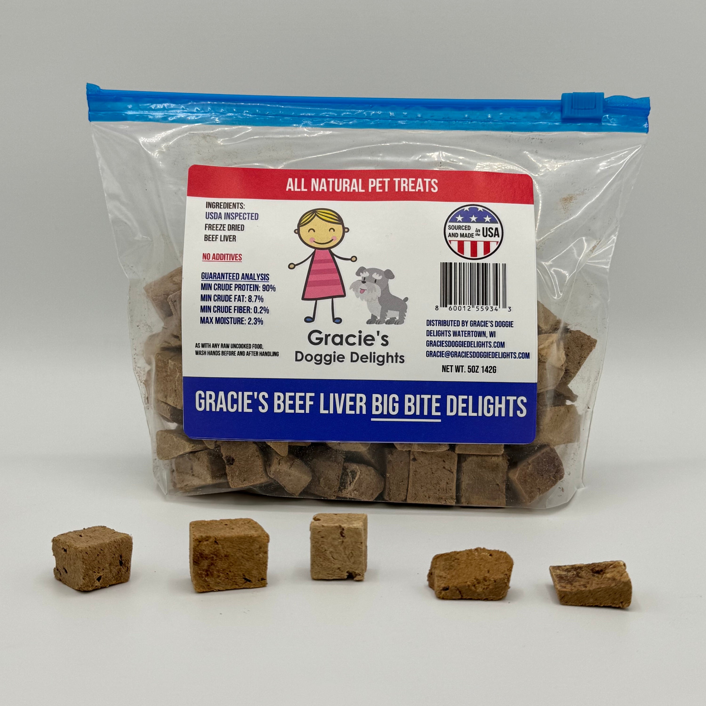 Gracie's Beef Liver Delights Freeze Dried Dog Treats