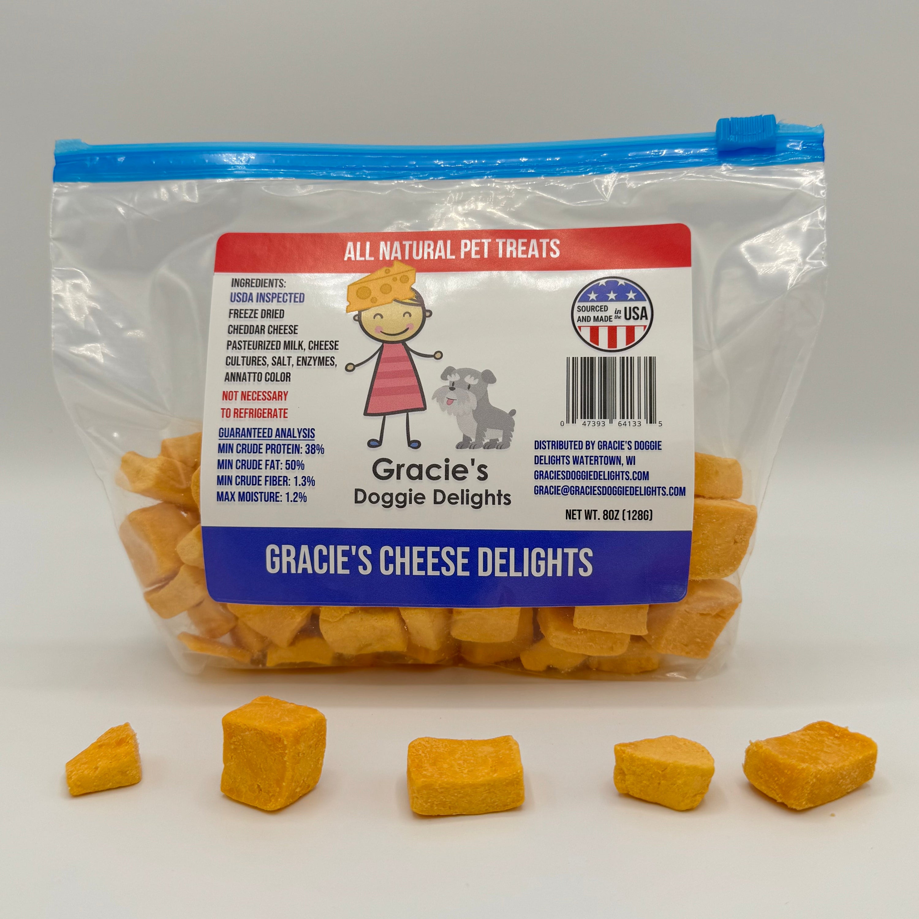 Gracie’s Cheese Delights – 100% Real Wisconsin Cheese for Dogs