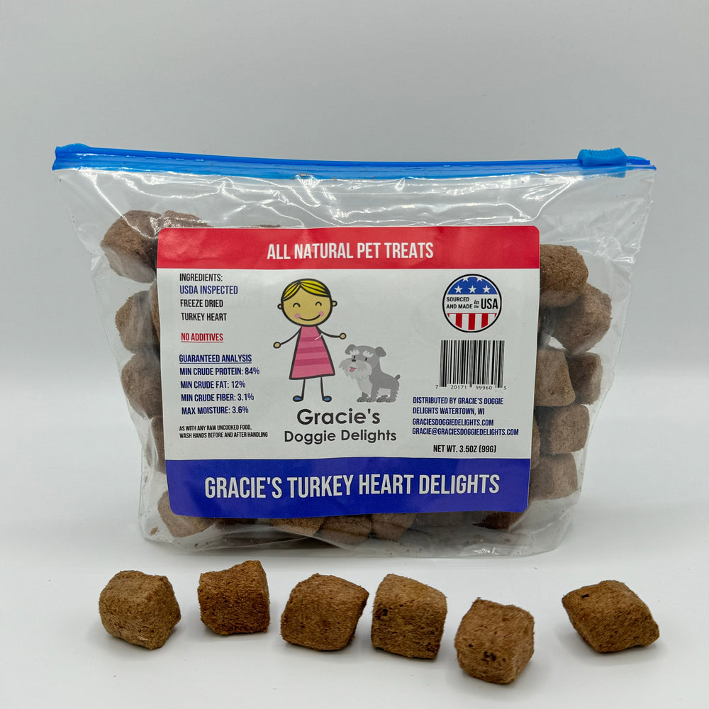 Gracie’s Turkey Heart Delights Freeze-Dried Single-Ingredient Dog Treats