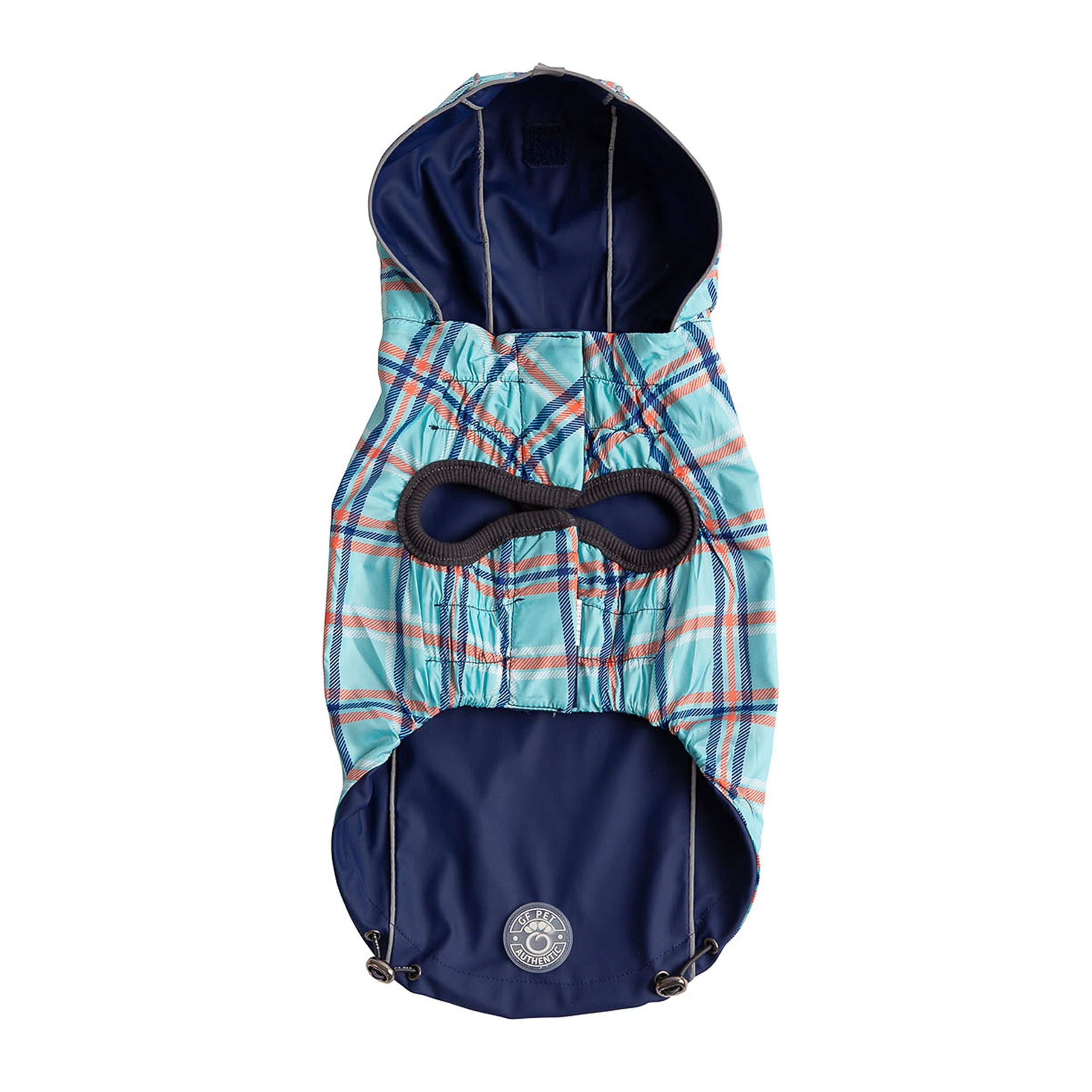 GF PET® Elasto-FIT® Reversible Navy Dog Raincoat – Waterproof & Adjustable Fit