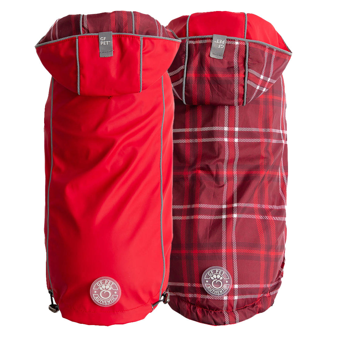 GF PET® Elasto-FIT® Reversible Waterproof Dog Raincoat – Red