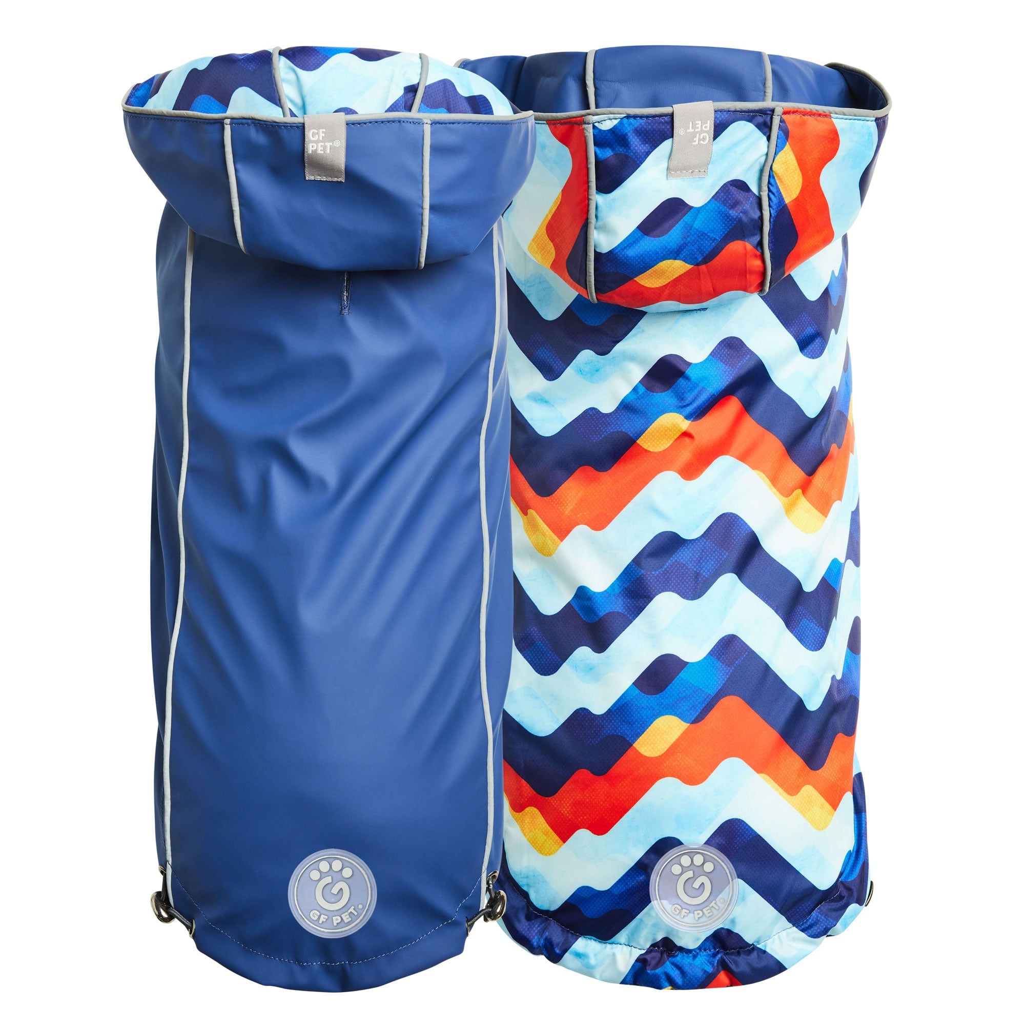 GF PET® Elasto-FIT® Reversible Waterproof Dog Raincoat - Navy/Navy