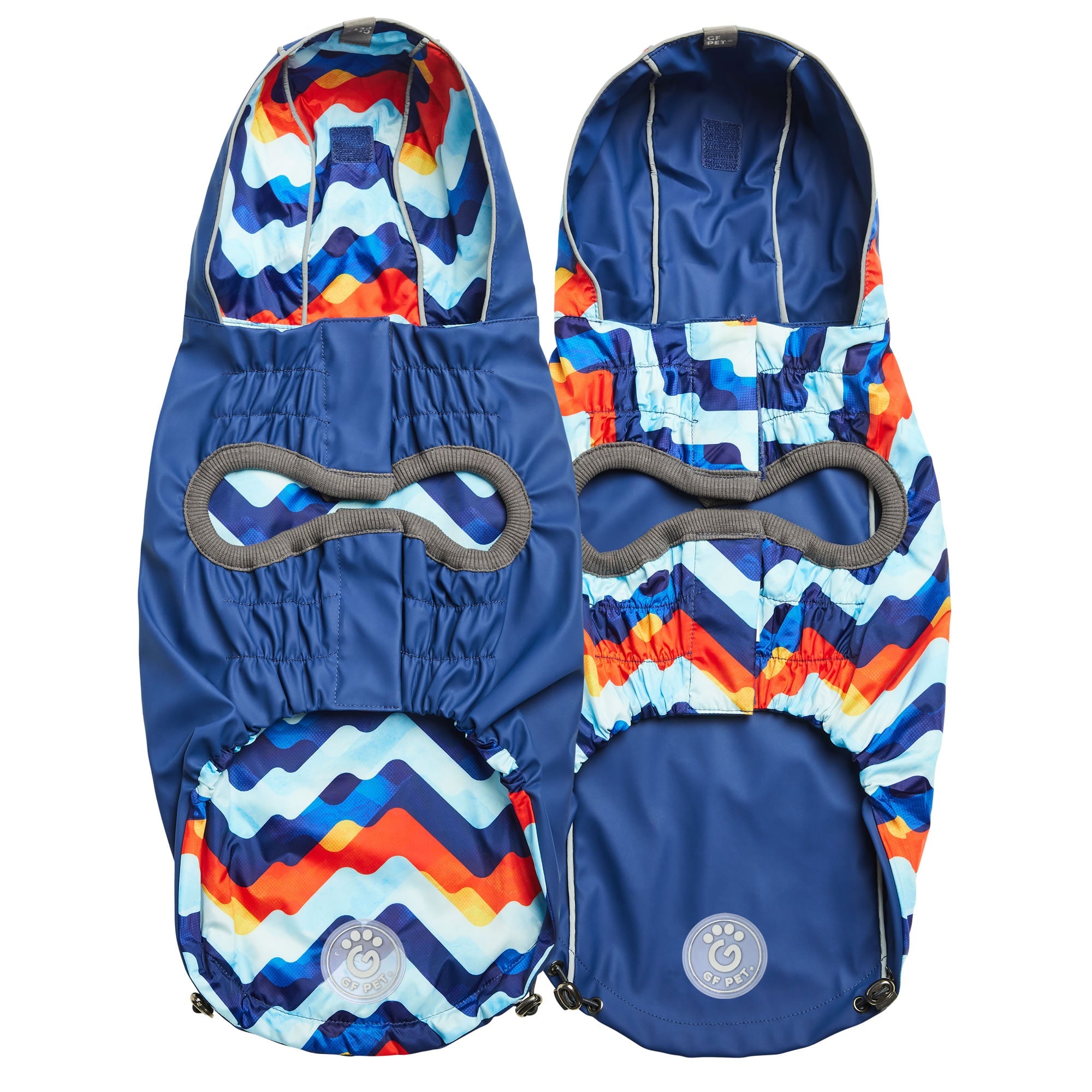 GF PET® Elasto-FIT® Reversible Waterproof Dog Raincoat - Navy/Navy