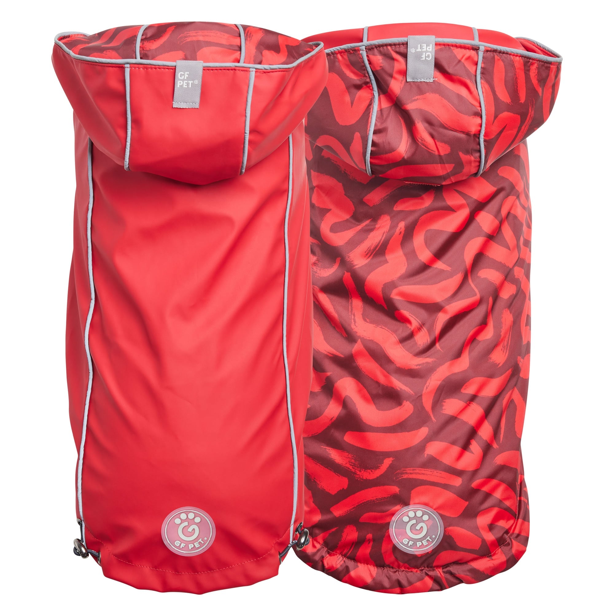 GF PET® Elasto-FIT® Reversible Red Dog Raincoat – Waterproof & Adjustable Fit