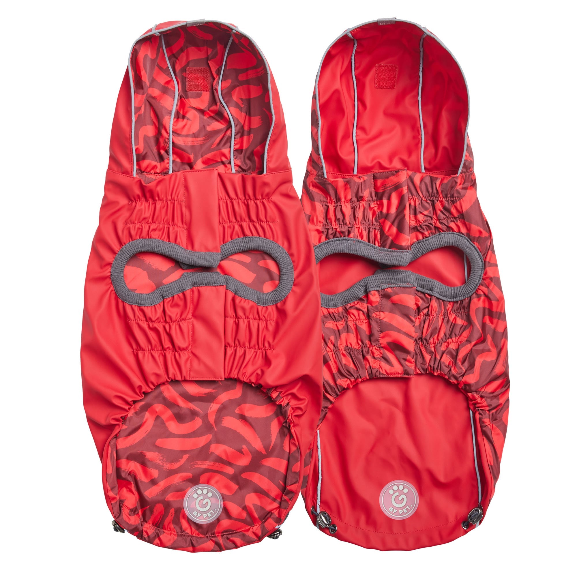GF PET® Elasto-FIT® Reversible Red Dog Raincoat – Waterproof & Adjustable Fit