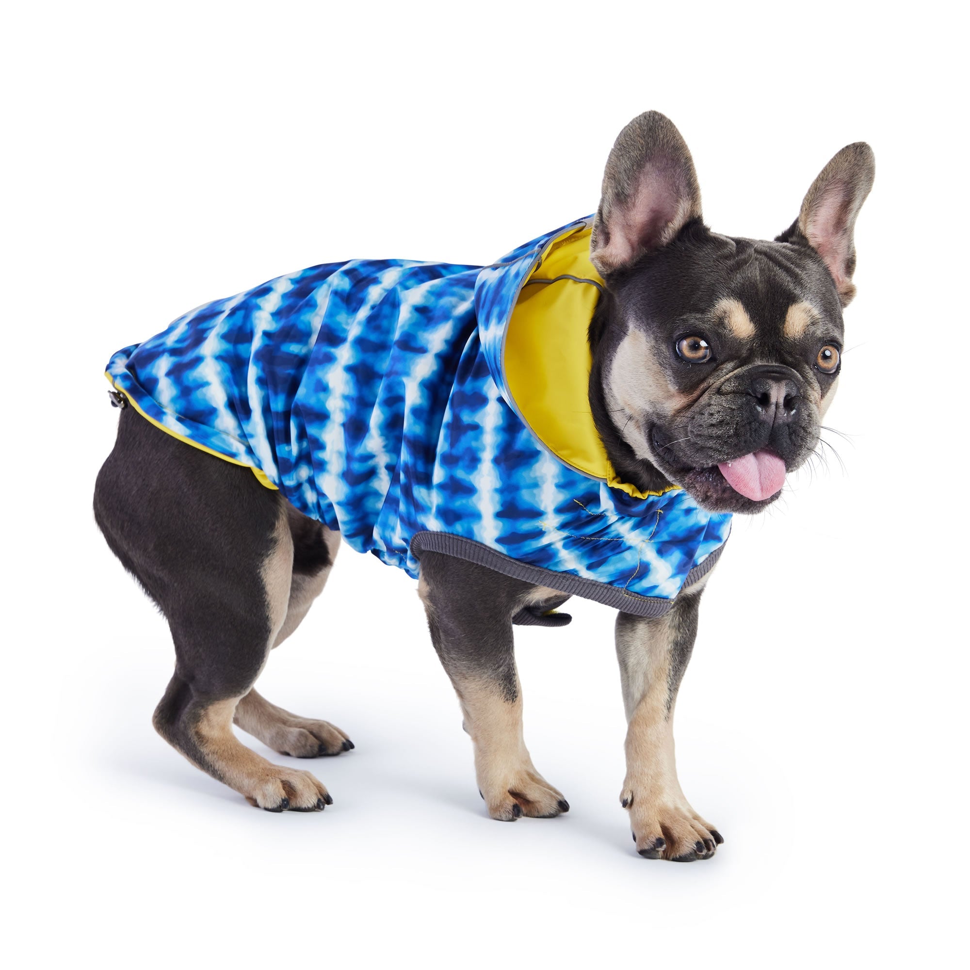 GF PET® Elasto-FIT® Reversible Yellow/ Blue Dog Raincoat – Waterproof & Adjustable Fit