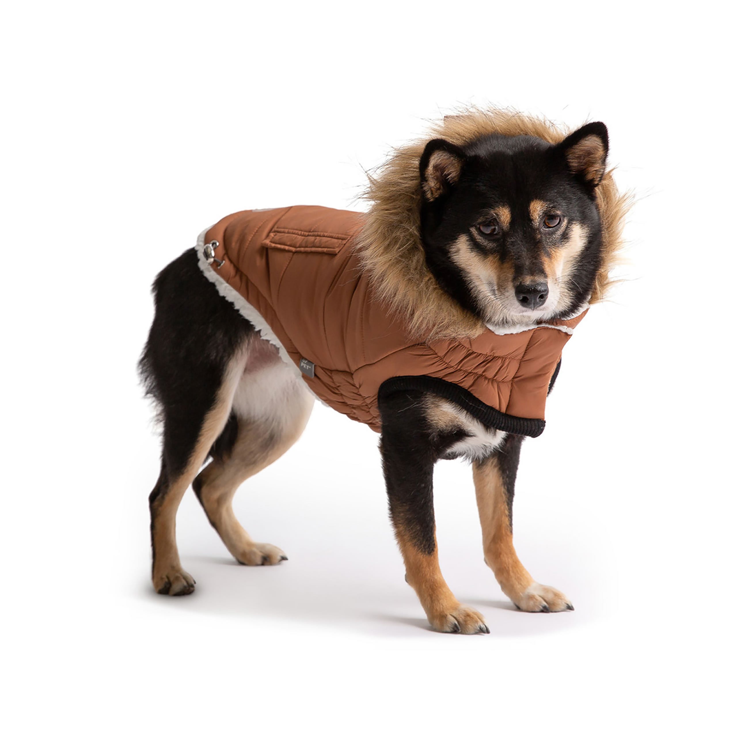 GF PET® Urban Dog Parka – Water-Resistant Winter Coat with Elasto-Fit® - Caramel