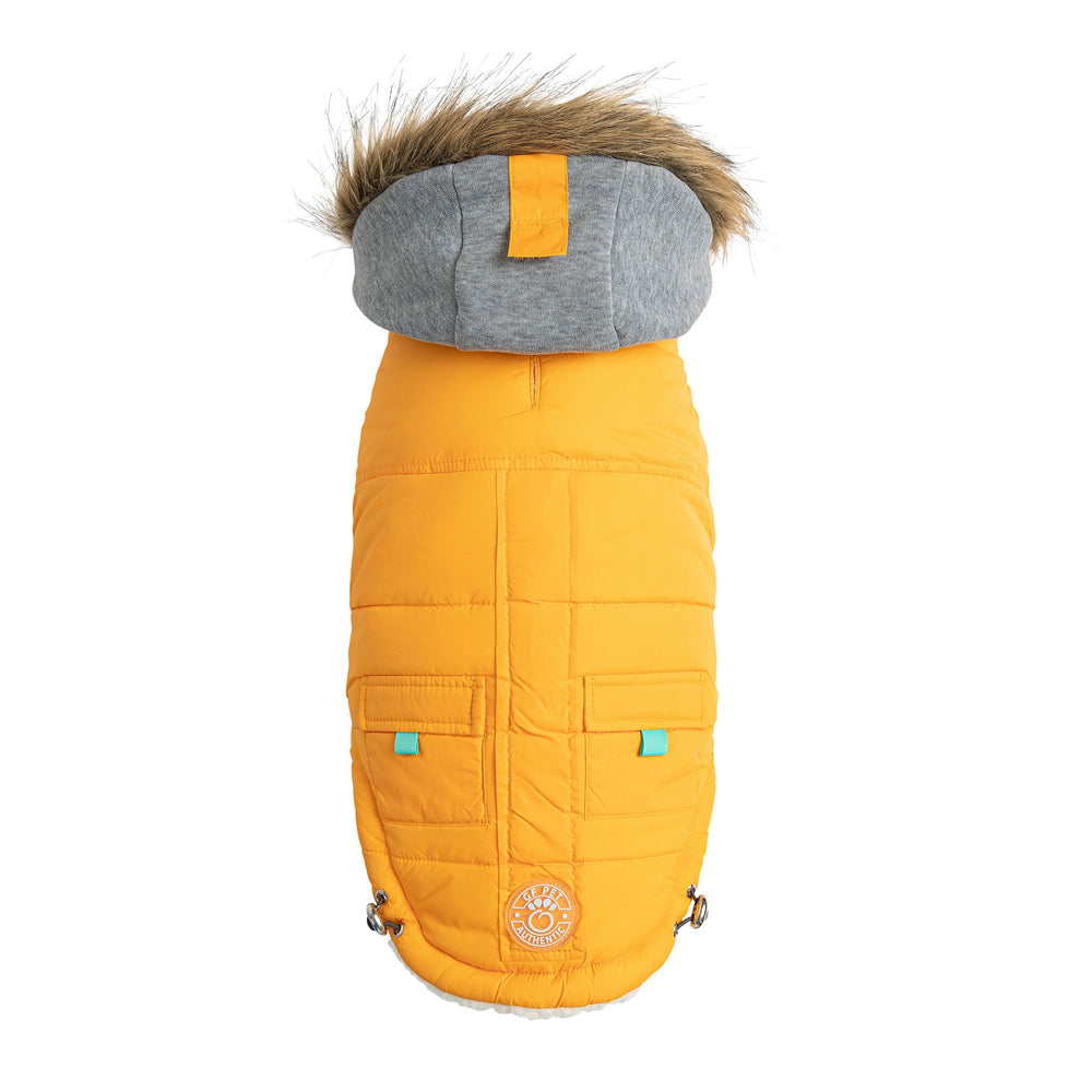 GF PET® Winter Yellow Sailor Parka – Warm, Water-Repellent Dog Coat with Sherpa Lining