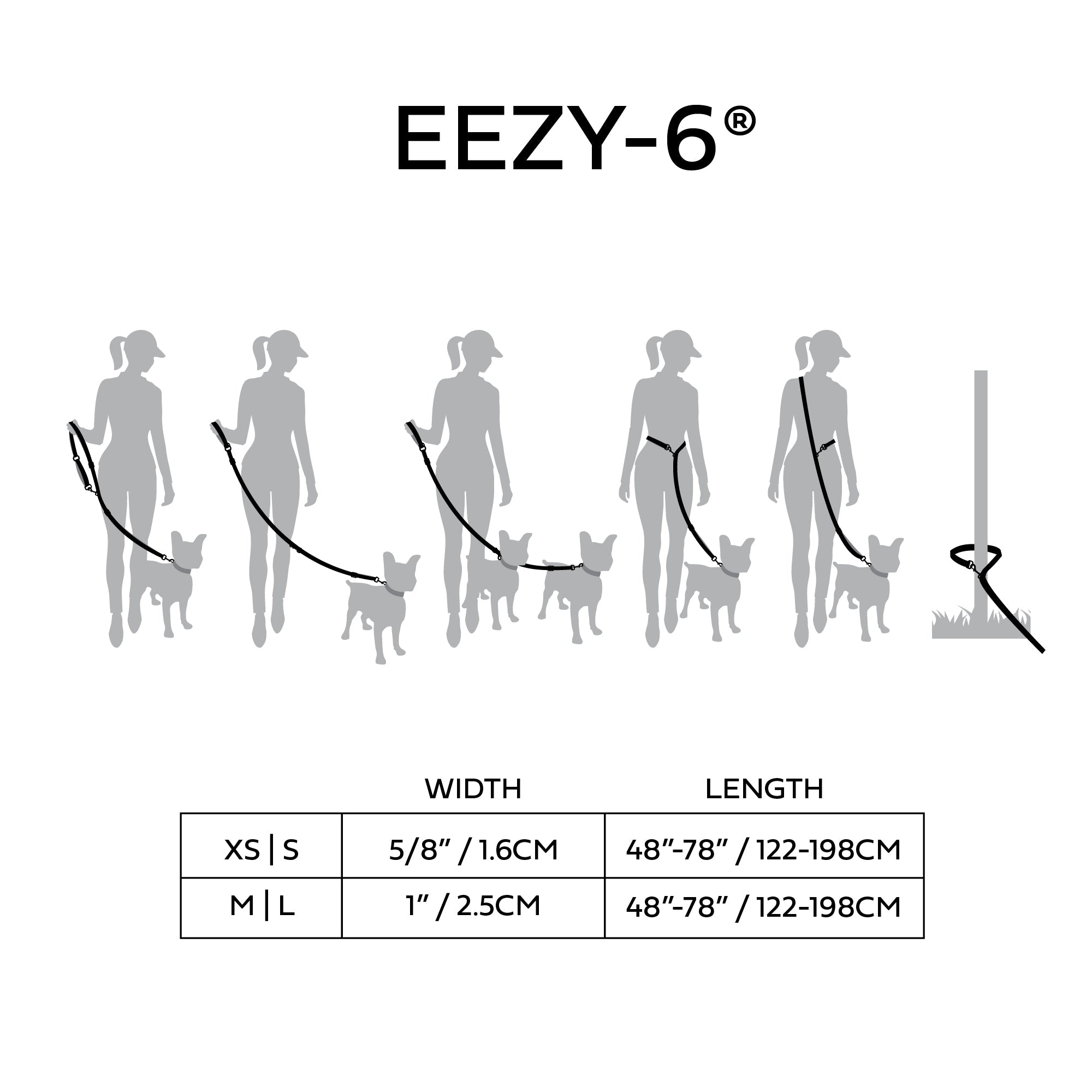GF PET® Reflective EEZY-6® 6-in-1 Dog Leash – High-Visibility & Versatile Design (Blue)