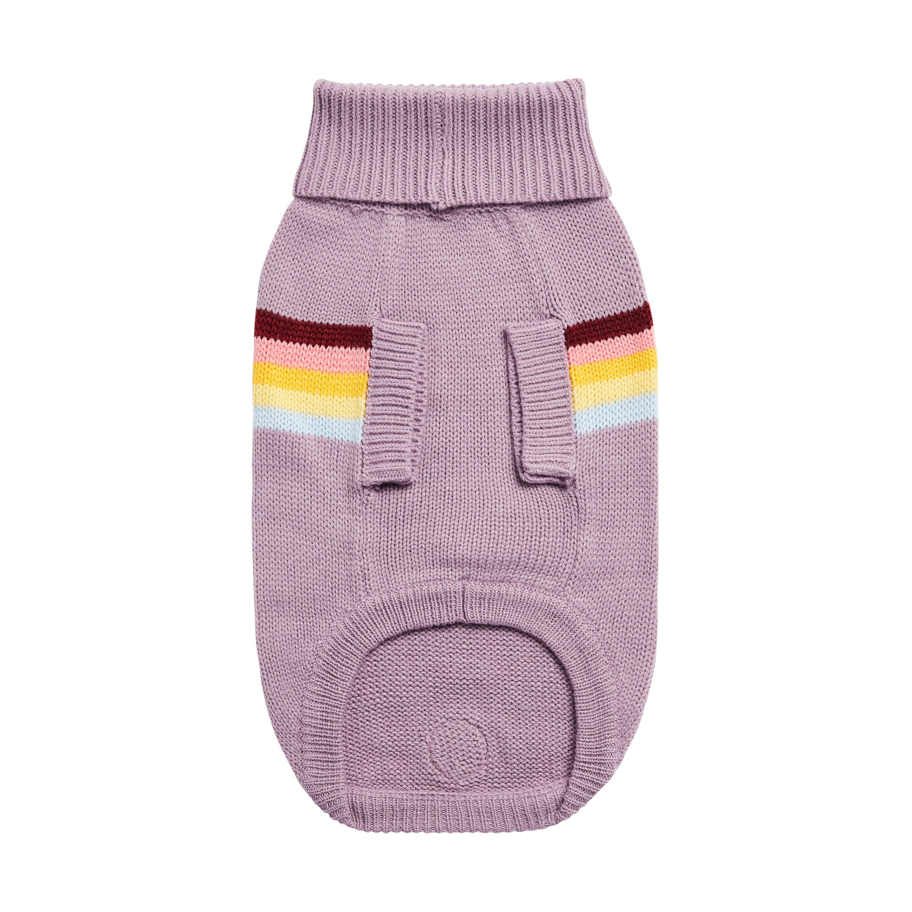 Retro Dog Sweater – Sculpted Lavender Turtleneck for Small to Large Dogs